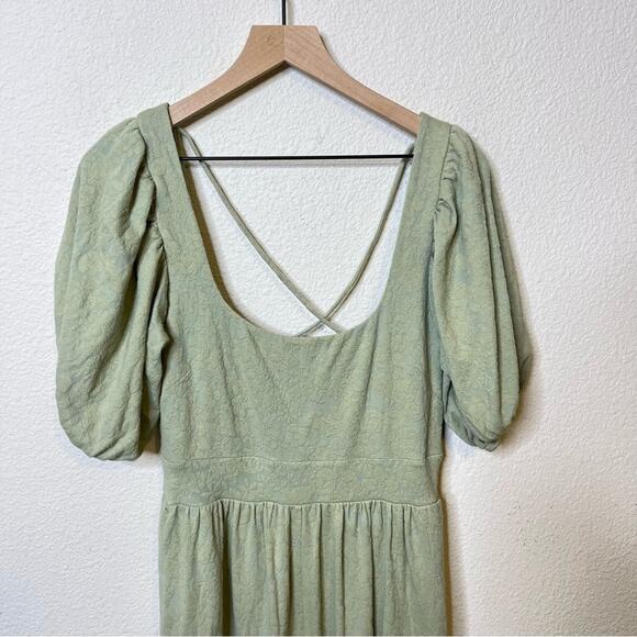 Free People Knit Jumpsuit Romper Onesie Green Aloe Wash Womens Size L - Picture 4 of 8
